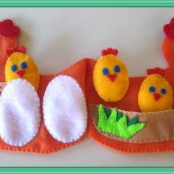 Quiet Hen Book, Preschool Felt Book, Counting Book
