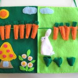 Quiet Book, Bunny Garden, Felt Board for Kindergarten and Preschool
