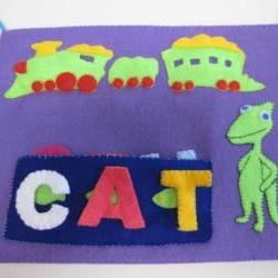 Pteranodon Book Dinosaur Train Book, Kindergarten Rhyming Words, Felt Book 